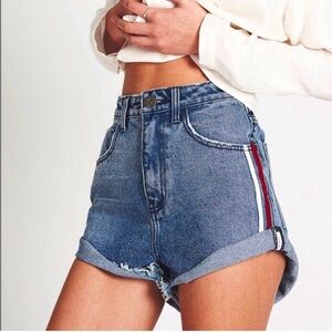 One Teaspoon High Waist Bandit Denim Shorts Size 31